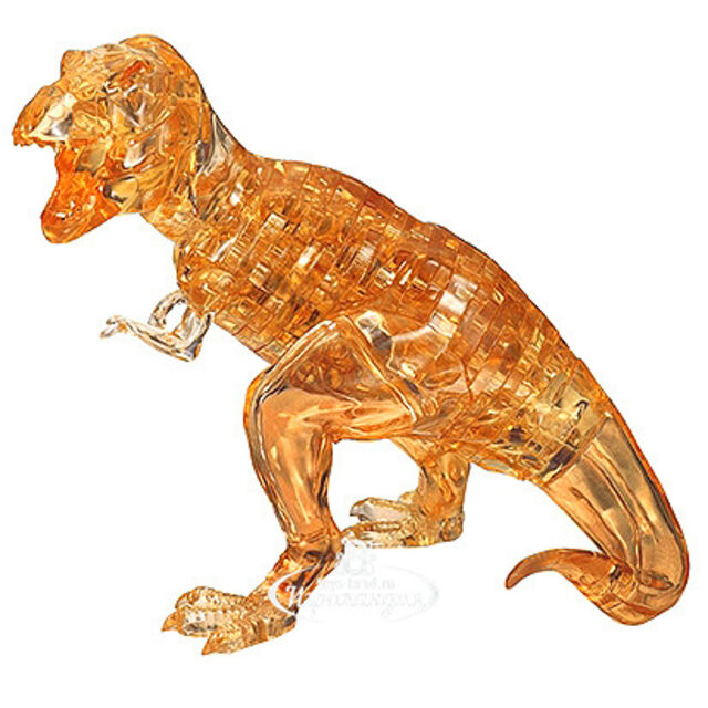 3Д пазл Динозавр T-Rex, 14 см, янтарный, 49 эл. Crystal Puzzle