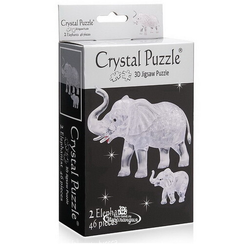 3D пазл Два Слона, 46 элементов Crystal Puzzle