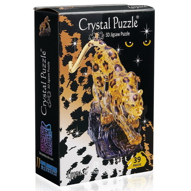 3Д пазл Леопард, 9 см, 39 эл Crystal Puzzle