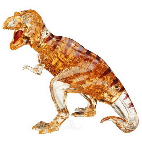 3D пазл Динозавр Тирекс, 49 элементов, коричневый со стикерами Crystal Puzzle