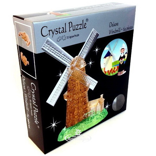 Головоломка 3D Мельница, 14 см, 64 эл. Crystal Puzzle