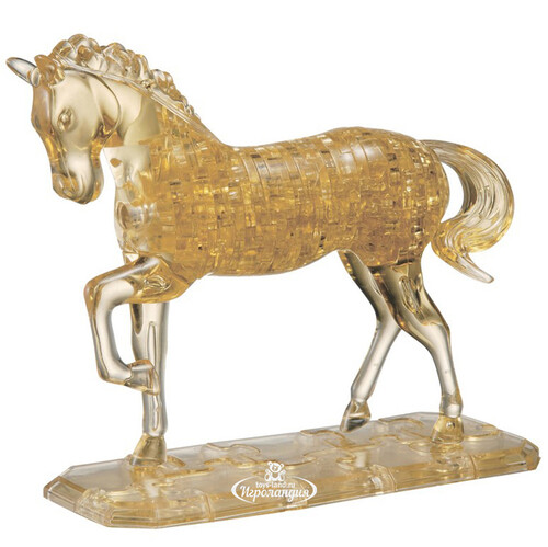 3Д пазл Лошадь золотая, 20 см, 100 элементов Crystal Puzzle