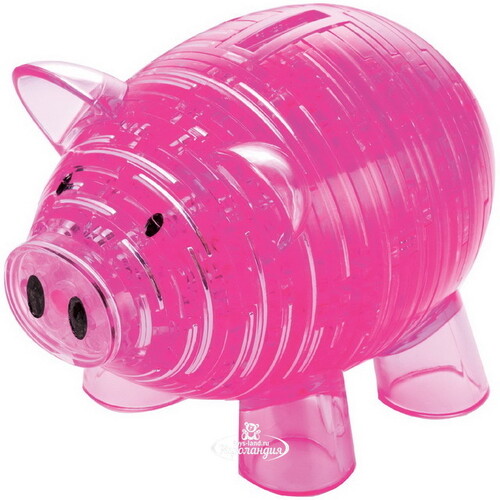 3D пазл Свинья копилка розовая, 20 см, 93 элемента Crystal Puzzle