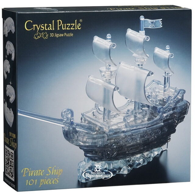 Головоломка 3D Пиратский корабль, 20 см, 101 эл. Crystal Puzzle