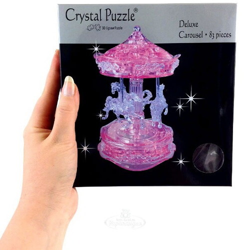 3Д пазл Карусель розовая, 19 см, 83 эл. Crystal Puzzle
