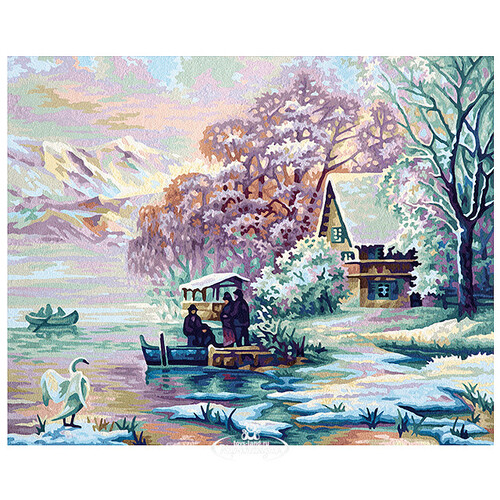 Картина по номерам "Горное озеро зимой", 40*50 см Schipper