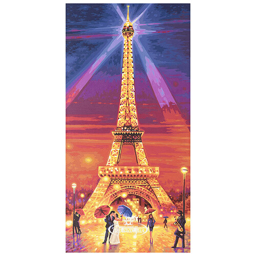 Картина по номерам "Эйфелева башня ночью", 40*80 см Schipper