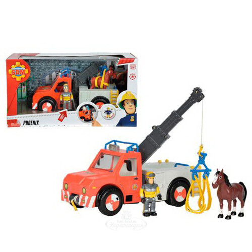 Игровой набор Пожарный Сэм - Машина Феникс 2 фигурки 23 см Simba