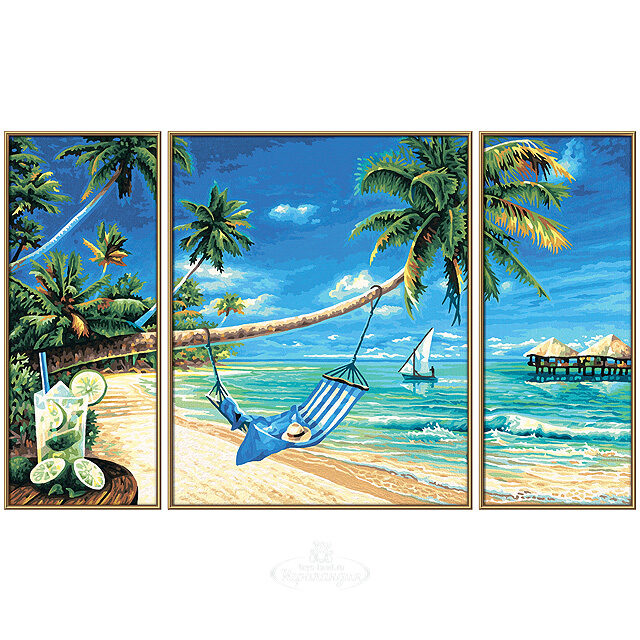 Картина по номерам - Триптих "Южное море", 50*80 см Schipper