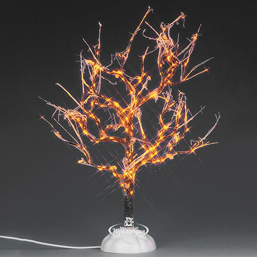 Статуэтка Заледеневшее дерево с лампочками, прозрачные огни, 23 см, подсветка, батарейки Lemax
