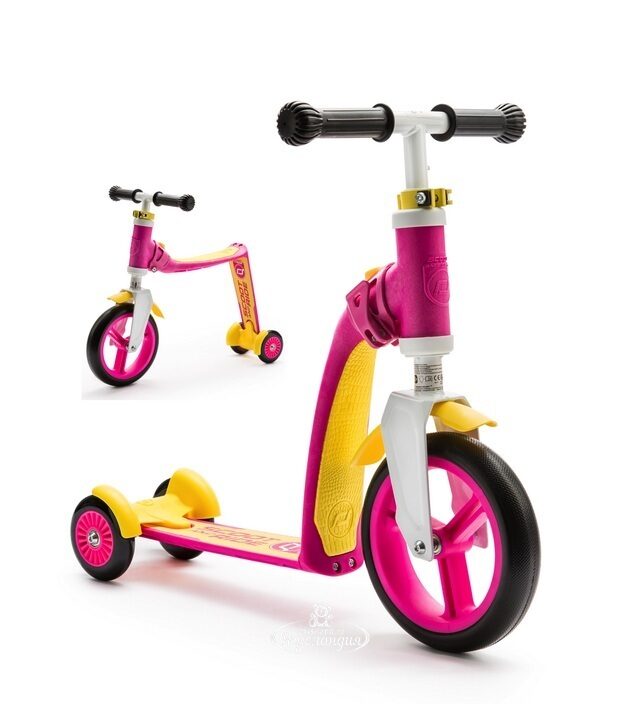 Трехколесный самокат-беговел 2 в 1 "Highway Baby Plus", желто-розовый, до 20 кг Scoot&Ride (Скот и Райд)