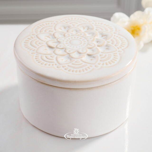 Ароматическая свеча Cotton Rocher 10 см, в фарфоровом стакане Koopman