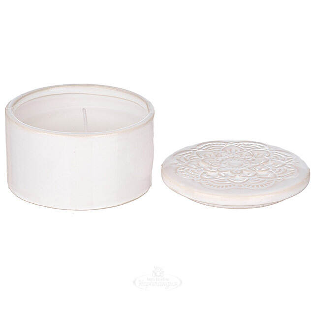 Ароматическая свеча Cotton Rocher 10 см, в фарфоровом стакане Koopman