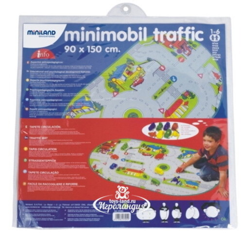 Игровой коврик Дорожное движение с чехлом 150 см Miniland