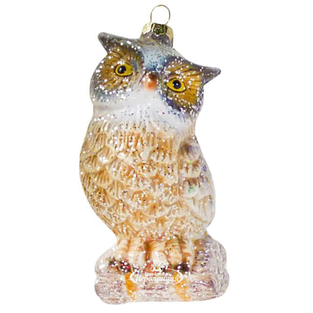 Елочная игрушка Сова Матильда, 12 см, пластик, подвеска Новогодняя Сказка
