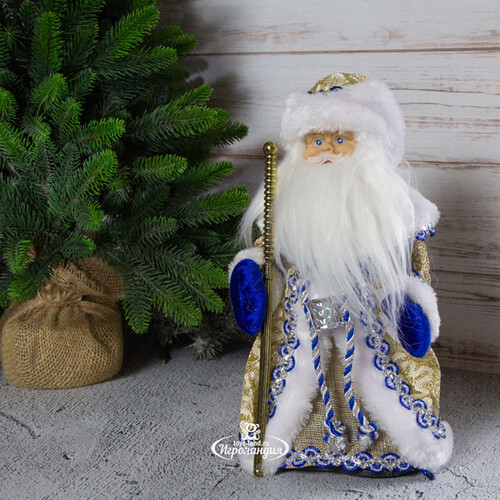 Музыкальный Дед Мороз в синем кафтане 30 см, батарейки Новогодняя Сказка