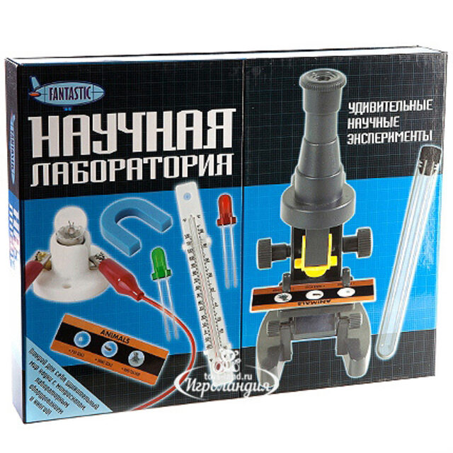 Набор для опытов "Научная лаборатория" с микроскопом и книгой Новый Формат