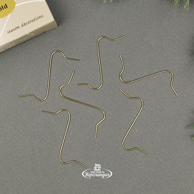 Крючки для елочных игрушек 3.5 см, 50 шт, золотые Kaemingk