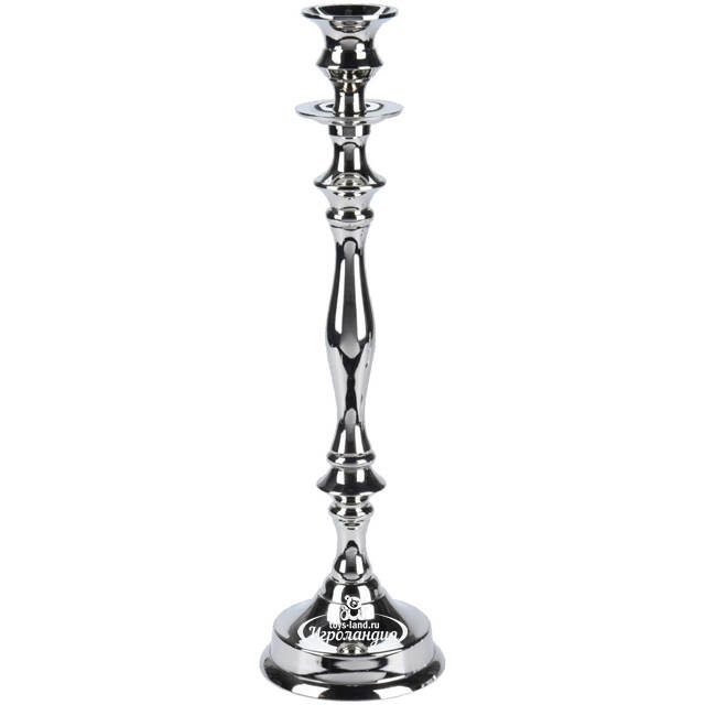 Металлический подсвечник для 1 свечи Марэль 37 см серебряный Koopman