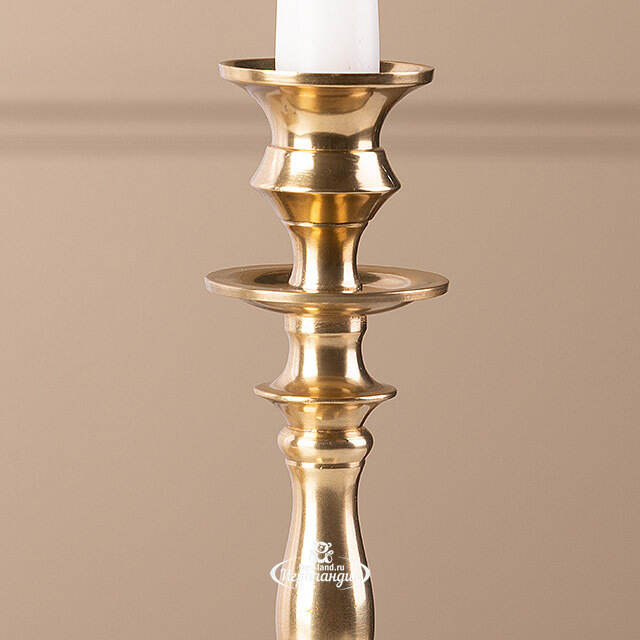 Металлический подсвечник для 1 свечи Марэль 27 см золотой Koopman