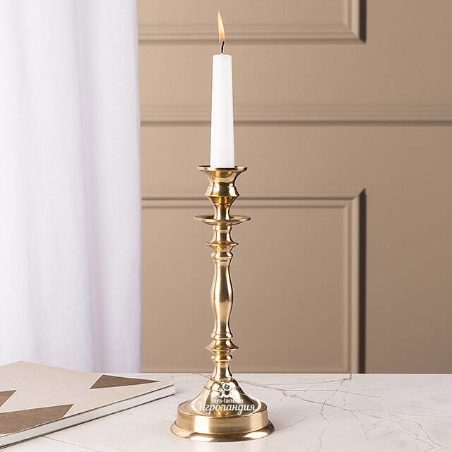 Металлический подсвечник для 1 свечи Марэль 27 см золотой Koopman