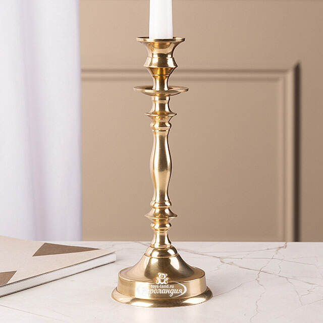 Металлический подсвечник для 1 свечи Марэль 27 см золотой Koopman