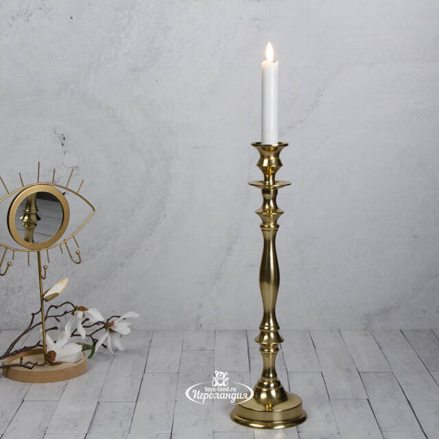 Металлический подсвечник для 1 свечи Марэль 37 см золотой Koopman