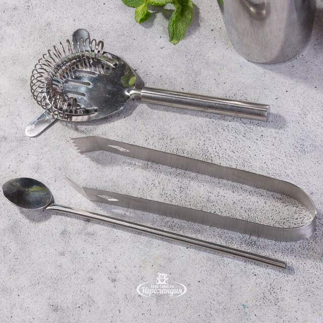 Набор для коктейлей Домашний Бармен серебряный, 5 предметов Koopman