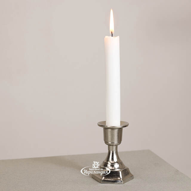 Декоративный подсвечник для 1 свечи Деимус 8 см серебряный Koopman