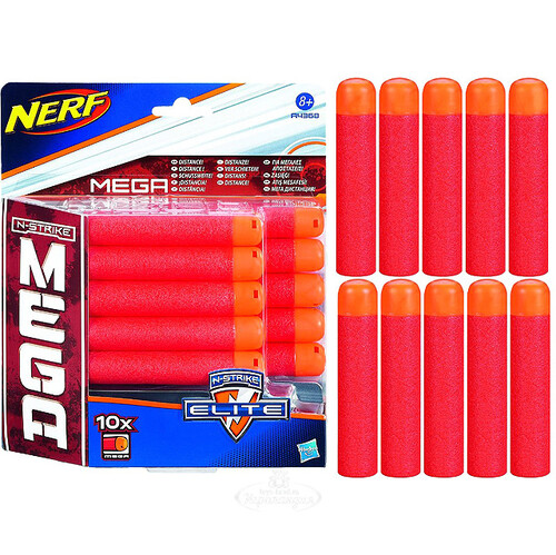 Комплект мягких патронов для бластера Nerf серия Mega 10 шт Hasbro