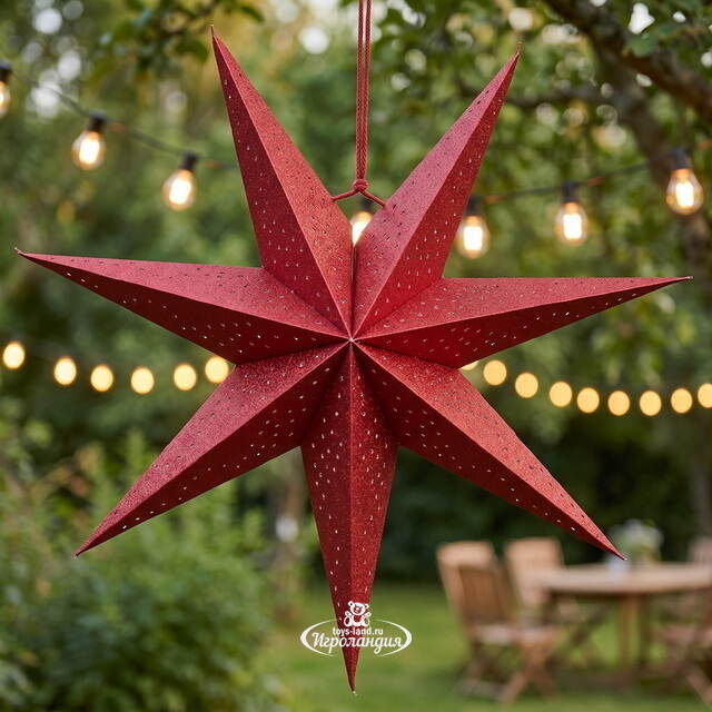 Подвесная бумажная звезда Инес 45 см красная Koopman (Купман)
