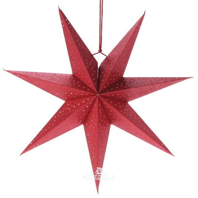 Подвесная звезда из бумаги Инес 45 см красная Koopman