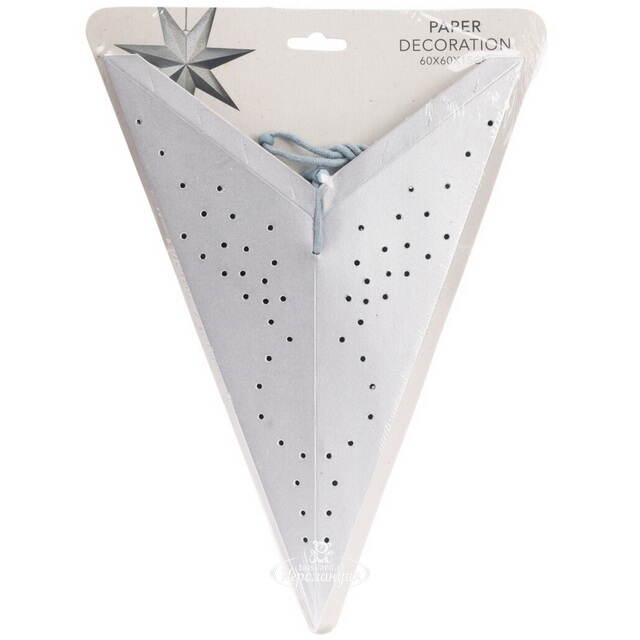 Подвесная звезда из бумаги Инес 60 см серебристая Koopman