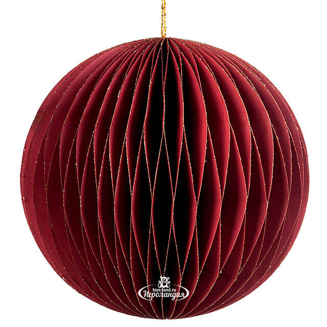 Бумажный шар Армель 15 см бордовый Koopman