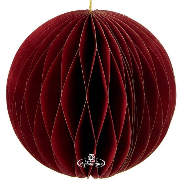 Бумажный шар Армель 25 см бордовый Koopman