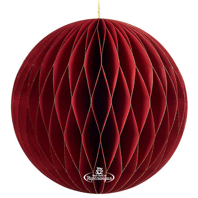 Бумажный шар Армель 25 см бордовый Koopman
