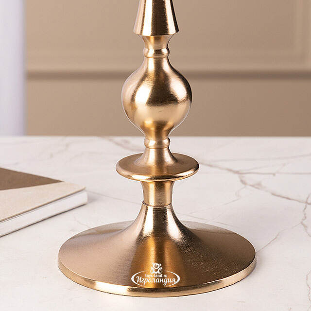 Металлический подсвечник для одной свечи Jenna 27 см золотой Koopman