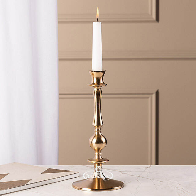 Металлический подсвечник для одной свечи Jenna 27 см золотой Koopman