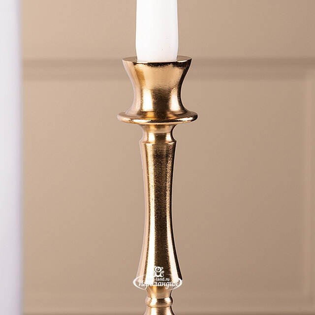 Металлический подсвечник для одной свечи Jenna 27 см золотой Koopman