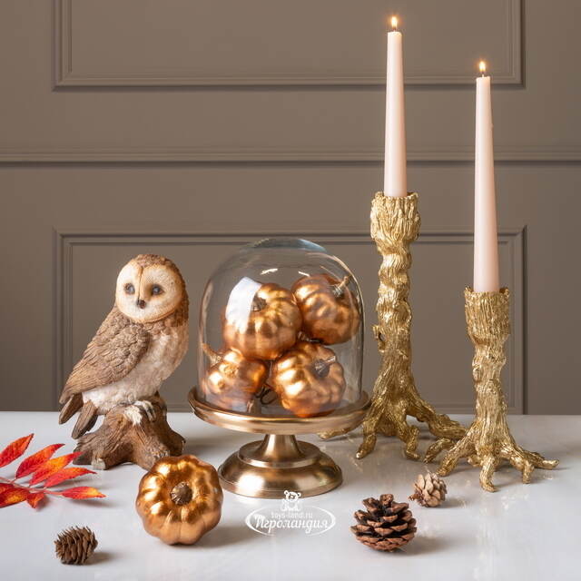 Искусственная тыква для декора Galloway Gold 7 см, 6 шт, на проволоке Edelman