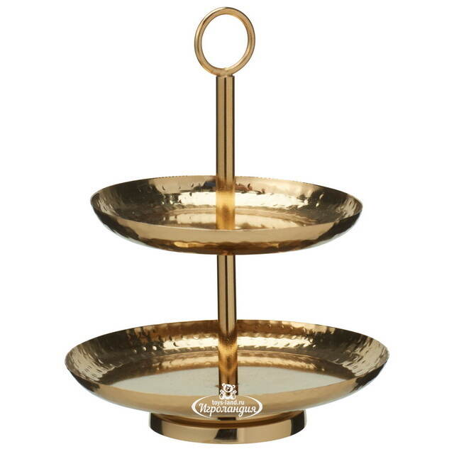 Фруктовница двухъярусная Baroque Gold 21 см Koopman