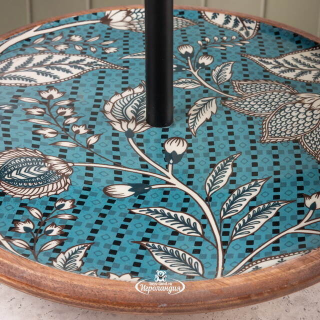 Фруктовница двухярусная Фиори ди Манго 43 см синяя, дерево Koopman (Купман)