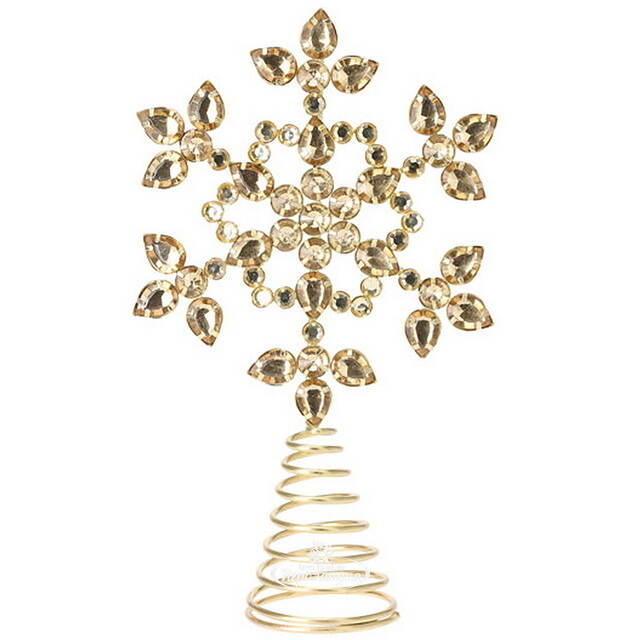 Верхушка на елку Снежинка Арданес 26 см золотая Koopman