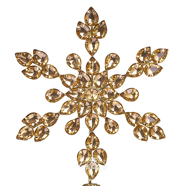 Верхушка на елку Снежинка Вискарди 26 см золотая Koopman