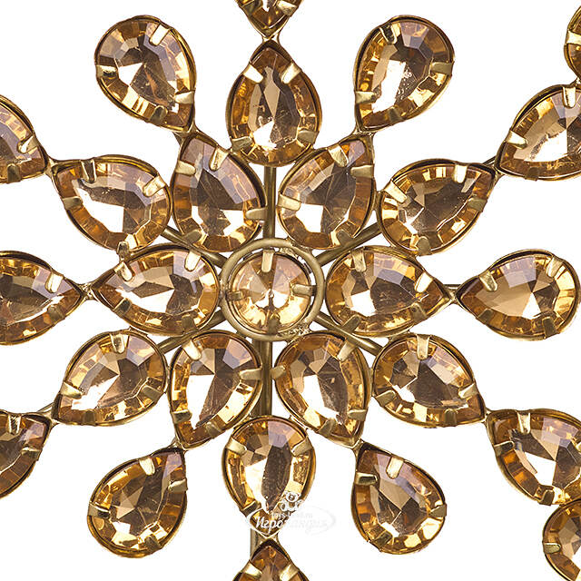 Верхушка на елку Снежинка Вискарди 26 см золотая Koopman