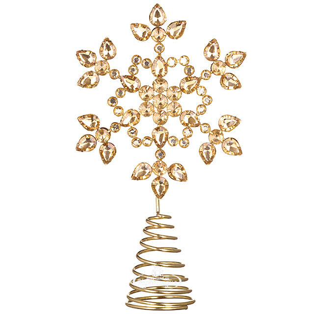 Верхушка на елку Снежинка Арданес 26 см золотая Koopman