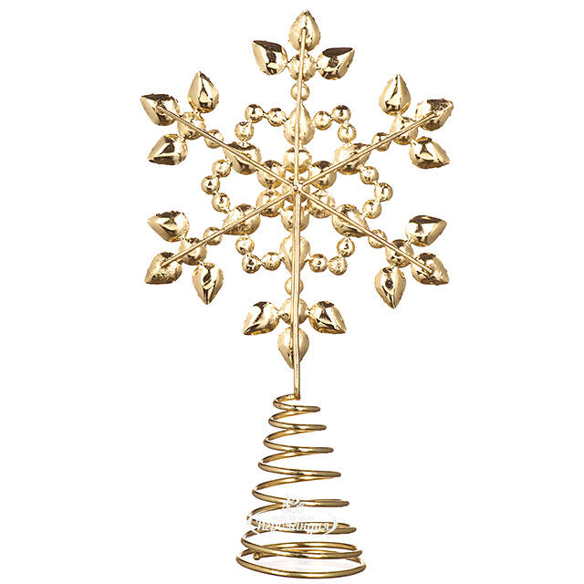 Верхушка на елку Снежинка Арданес 26 см золотая Koopman