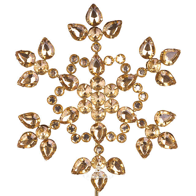 Верхушка на елку Снежинка Арданес 26 см золотая Koopman