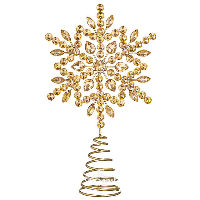 Верхушка на елку Снежинка Джове 26 см золотая Koopman