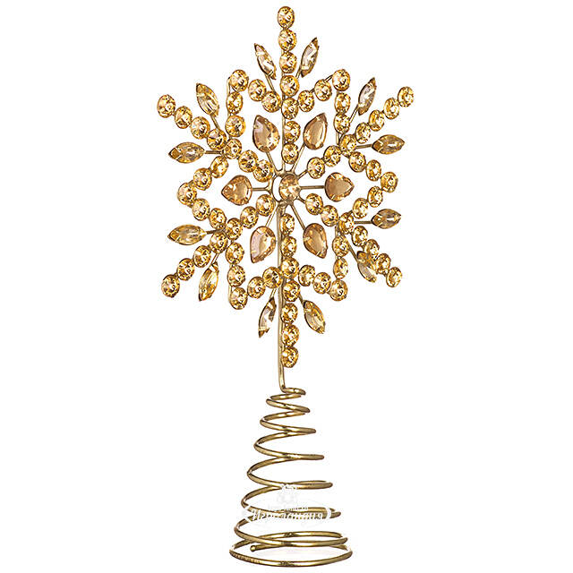 Верхушка на елку Снежинка Джове 26 см золотая Koopman